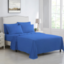Twin XL Cobalt Blue Kathy Ireland 6 Piece Brushed Microfiber Sheet Set