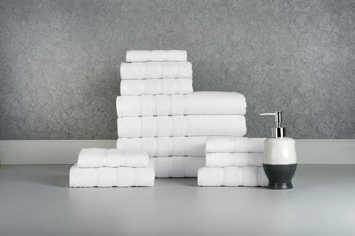 Bibb Home 12 Piece Egyptian Cotton Towel Set