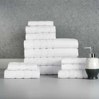 Bibb Home 12 Piece Egyptian Cotton Towel Set