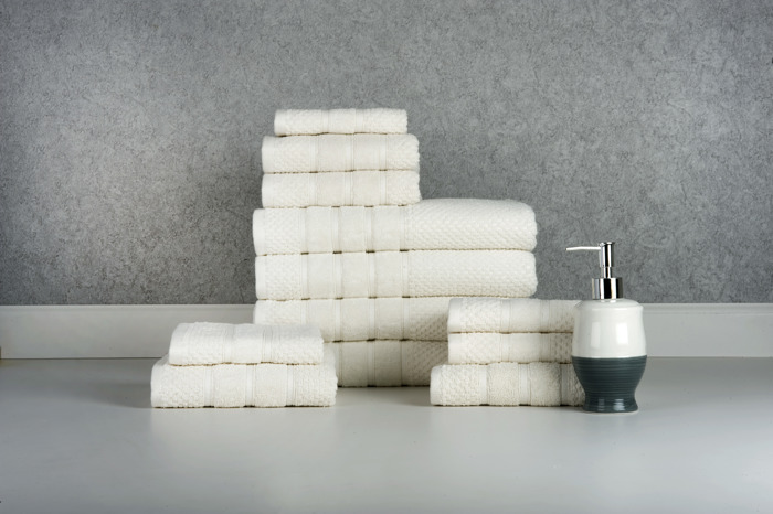 Bibb Home 12 Piece Egyptian Cotton Towel Set