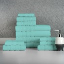 12-piece Popcorn Aqua Bibb Home 12 Piece Egyptian Cotton Towel Set