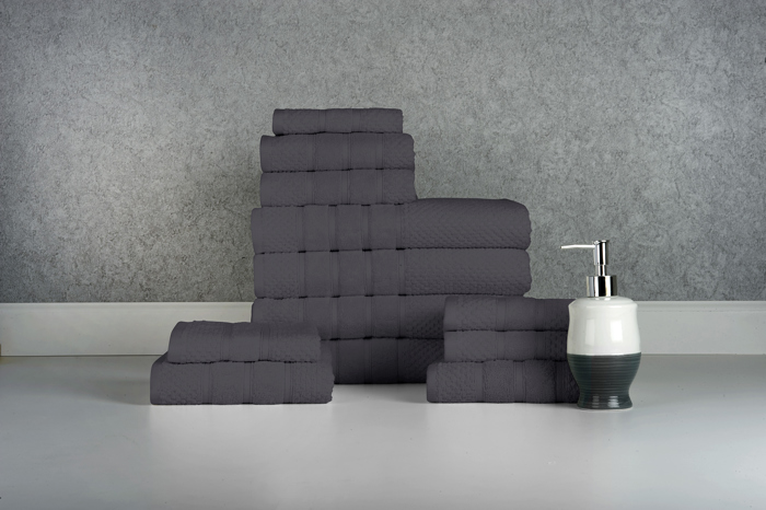 Bibb Home 12 Piece Egyptian Cotton Towel Set