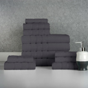 12-piece Charcoal Bibb Home 12 Piece Egyptian Cotton Towel Set