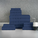 12-piece Deep Blue Bibb Home 12 Piece Egyptian Cotton Towel Set