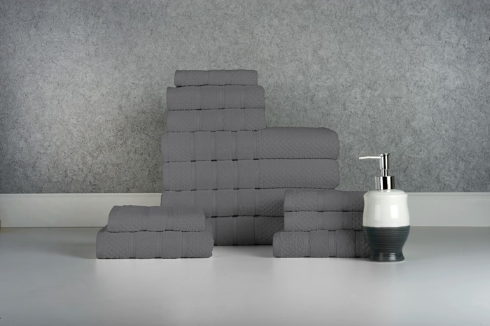 Bibb Home 12 Piece Egyptian Cotton Towel Set