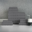 12-piece Popcorn Gray Bibb Home 12 Piece Egyptian Cotton Towel Set
