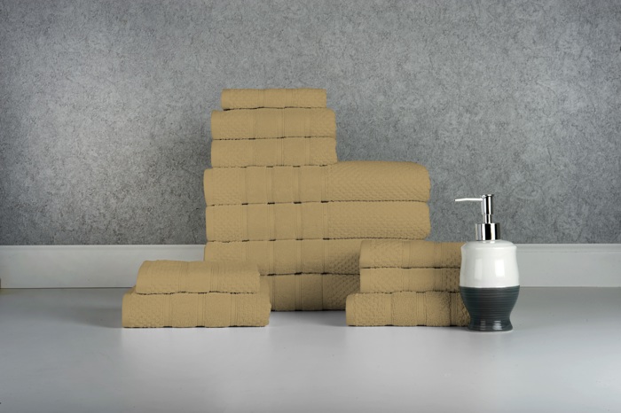 Bibb Home 12 Piece Egyptian Cotton Towel Set