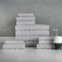 12-piece Seal Grey Bibb Home 12 Piece Egyptian Cotton Towel Set