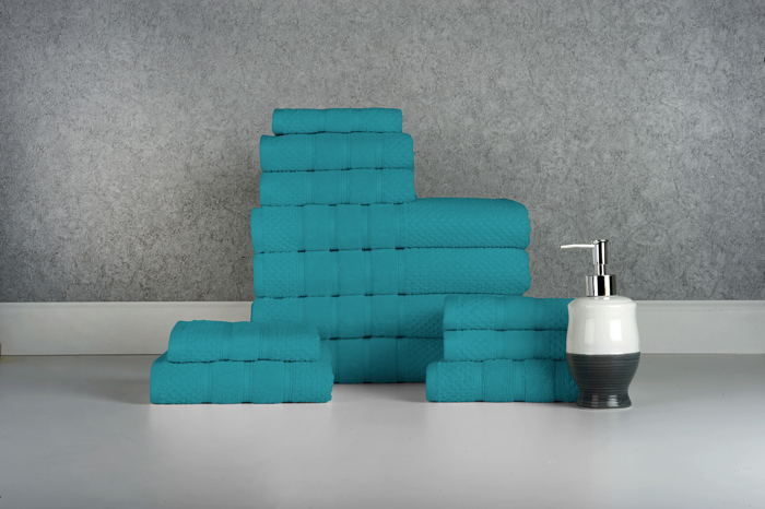 Bibb Home 12 Piece Egyptian Cotton Towel Set