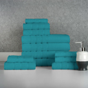12-piece Teal Bibb Home 12 Piece Egyptian Cotton Towel Set