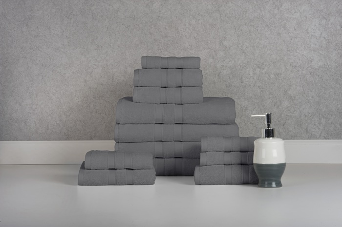 Bibb Home 12 Piece Egyptian Cotton Towel Set