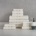 12-piece Solid Ivory Bibb Home 12 Piece Egyptian Cotton Towel Set