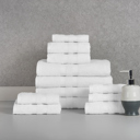 12-piece Solid White Bibb Home 12 Piece Egyptian Cotton Towel Set
