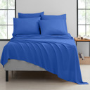 Queen Warm Blue Bamboo 6-Piece Luxury Sheet Set