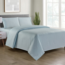 Full/Double Chevron Embossed - Aqua Bamboo 4 Piece Luxury Chevron Embossed Sheet Set