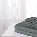 Queen Chevron Embossed - Grey Bamboo 4 Piece Luxury Chevron Embossed Sheet Set