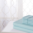 Twin Chevron Embossed - Aqua Bamboo 4 Piece Luxury Chevron Embossed Sheet Set