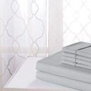 Twin Chevron Embossed - Silver Bamboo 4 Piece Luxury Chevron Embossed Sheet Set