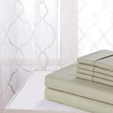 Twin Chevron Embossed - Taupe Bamboo 4 Piece Luxury Chevron Embossed Sheet Set