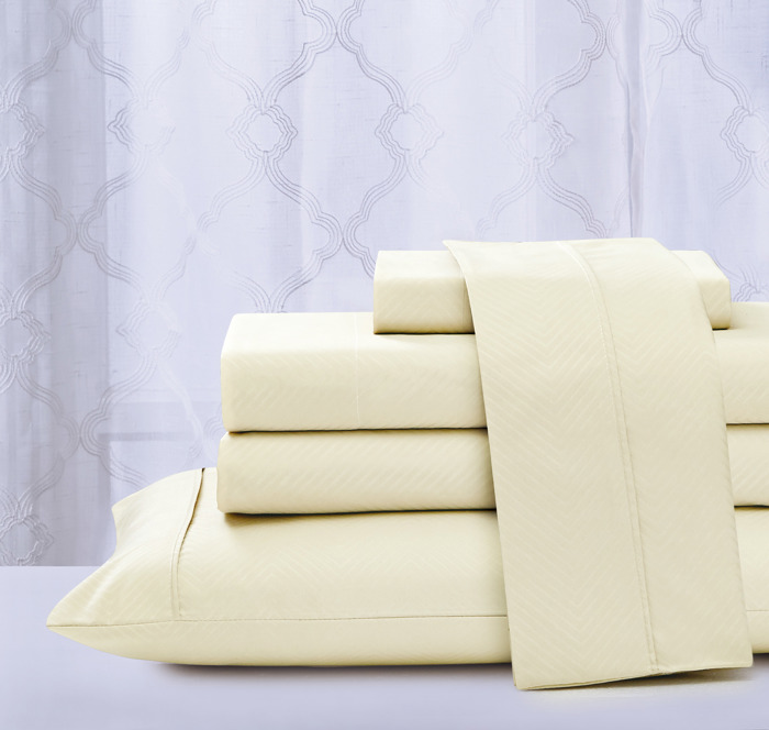 Kathy Ireland Chevron Embossed Microfiber 4 Piece Sheet Set