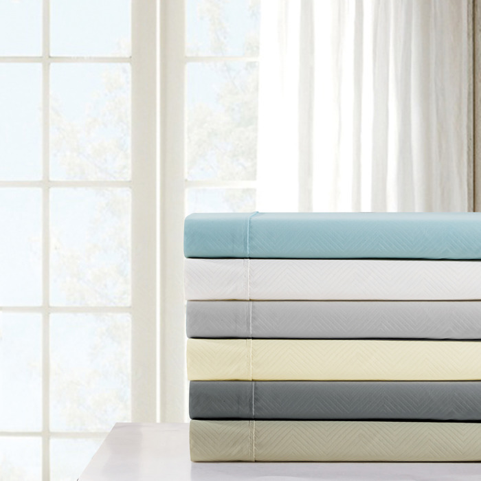 Kathy Ireland Chevron Embossed Microfiber 4 Piece Sheet Set