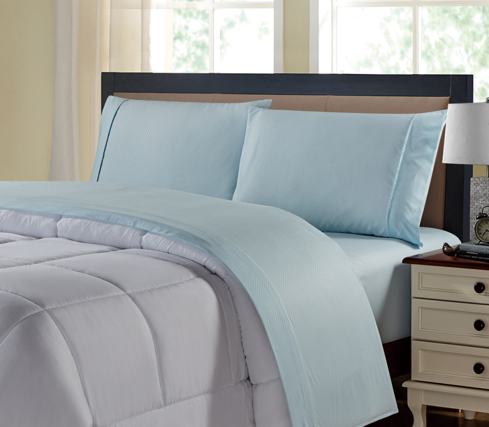 Kathy Ireland Chevron Embossed Microfiber 4 Piece Sheet Set