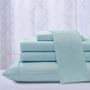 King Aqua Kathy Ireland Chevron Embossed Microfiber 4 Piece Sheet Set