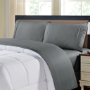 King Grey Kathy Ireland Chevron Embossed Microfiber 4 Piece Sheet Set