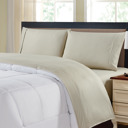 King Taupe Kathy Ireland Chevron Embossed Microfiber 4 Piece Sheet Set