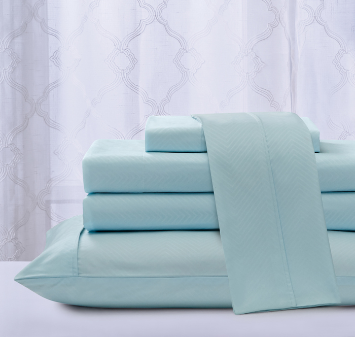 Kathy Ireland Chevron Embossed Microfiber 4 Piece Sheet Set