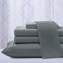 Queen Grey Kathy Ireland Chevron Embossed Microfiber 4 Piece Sheet Set