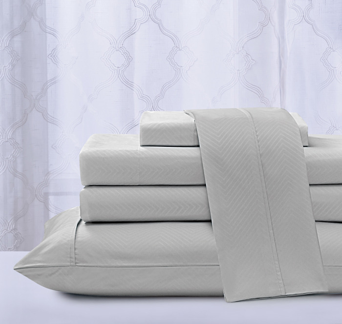 Kathy Ireland Chevron Embossed Microfiber 4 Piece Sheet Set