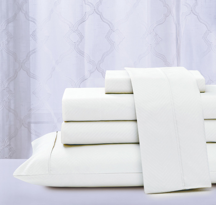 Kathy Ireland Chevron Embossed Microfiber 4 Piece Sheet Set