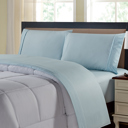 Twin Aqua Kathy Ireland Chevron Embossed Microfiber 4 Piece Sheet Set