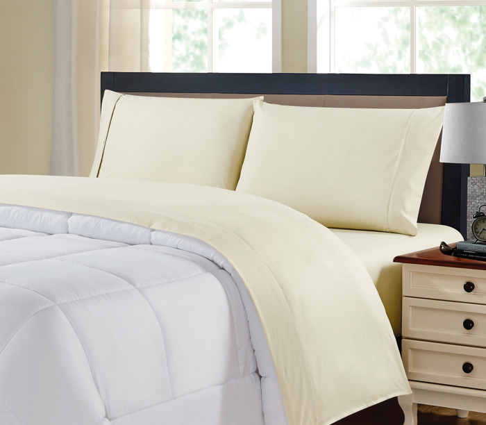 Kathy Ireland Chevron Embossed Microfiber 4 Piece Sheet Set