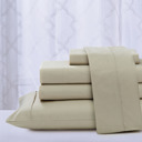 Twin Taupe Kathy Ireland Chevron Embossed Microfiber 4 Piece Sheet Set