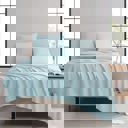 Full/Double Aqua Kathy Ireland Twill Weave Luxury 4-Piece Sheet Set