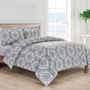 King Damask Bibb Home 4 pc Duvet & Down Alternative Comforter Set