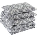 Queen Damask Bibb Home 4 pc Duvet & Down Alternative Comforter Set