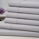 California King Silver Kathy Ireland 1500 Thread Count Bamboo Cotton 6 pc Sheet Set