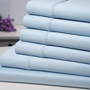Queen Sky Blue Kathy Ireland 1500 Thread Count Bamboo Cotton 6 pc Sheet Set
