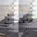 King Grey Kathy Ireland 4 Piece Waffle Hem Sheet Set