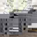 Queen Grey Kathy Ireland 4 Piece Waffle Hem Sheet Set