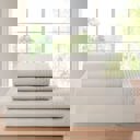 Queen Taupe Kathy Ireland 4 Piece Waffle Hem Sheet Set