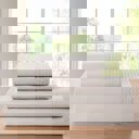 Twin Ivory Kathy Ireland 4 Piece Waffle Hem Sheet Set