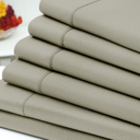 Twin Taupe US Army 6 Piece Embossed Greek Key Sheet Set