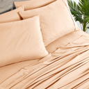 California King Blush Bibb Home 2000 Count 6-Piece Bamboo Sheet Set with Snug Grip