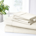 California King Cream Bibb Home 2000 Count 6-Piece Bamboo Sheet Set with Snug Grip