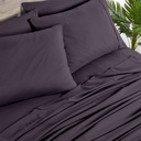 California King Egg Plant Bibb Home 2000 Count 6-Piece Bamboo Sheet Set with Snug Grip