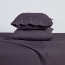 California King Egg Plant Bibb Home 2000 Count 6-Piece Bamboo Sheet Set with Snug Grip